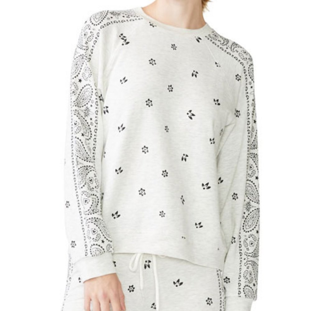 NWOT Monrow Bandana Lightweight Pullover Sweater Size S